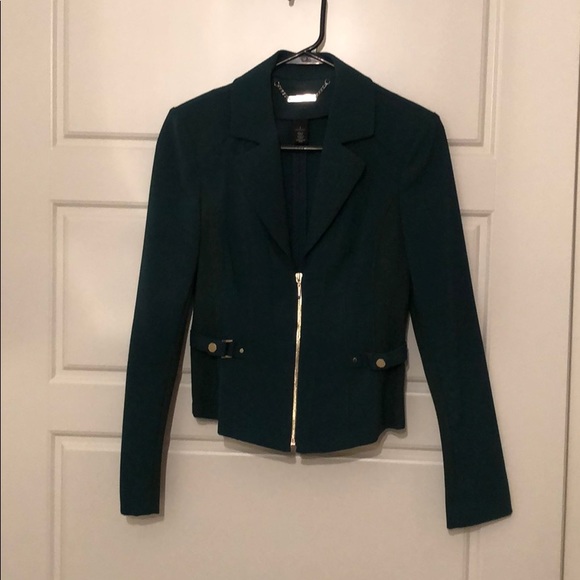 Green short blazer with gold details - Picture 1 of 5